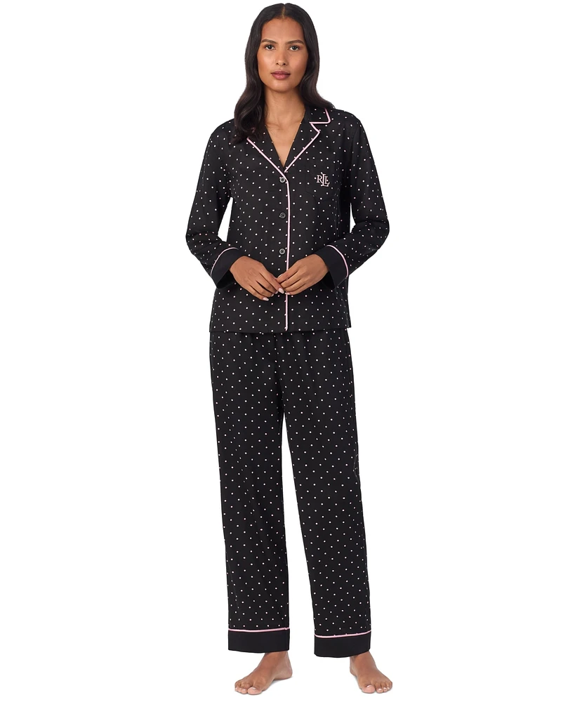 Lauren Ralph Women's Notched-Collar Pajama Set