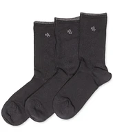 Lauren Ralph Women's Ribbed Cotton Trouser 3 Pack Socks