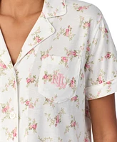 Lauren Ralph Petite Floral Notched-Collar Pajama Set