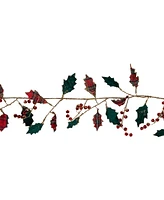 Northlight 5' Plaid Holly with Jingle Bells Christmas Garland - Unlit