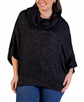 24seven Comfort Apparel Plus Cowl Neck Dolman Sleeve Top