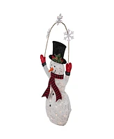 Northlight 57" Led Lighted Snowman Holding Snowflakes Outdoor Christmas Decoration