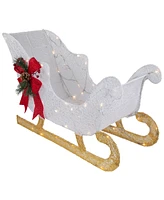 Northlight 30.25" Led Lighted Glittery White Sleigh Outdoor Christmas Decoration