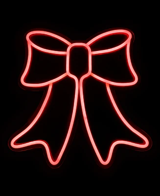 Northlight 15" Led Lighted Neon Style Bow Christmas Window Silhouette