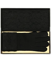 Coach Women's Signature C Metallic Headband and Touch Tip Gloves Set