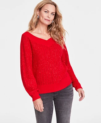 INC Embellished Sweater, Created for Macy's