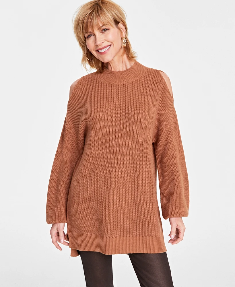 I.n.c. International Concepts Women's Cold-Shoulder Sweater, Created for Macy's