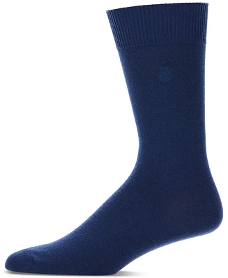 Perry Ellis Portfolio Men's Flat Knit Logo Dress Socks