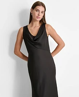 Dkny Women's Cowlneck Sleeveless Gown