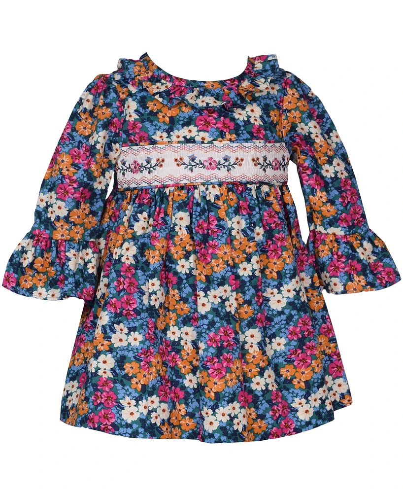 Bonnie Baby Girls Ditzy Floral Smocked Dress