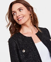 I.n.c. International Concepts Women's Cropped Tweed Jacket, Created for Macy's