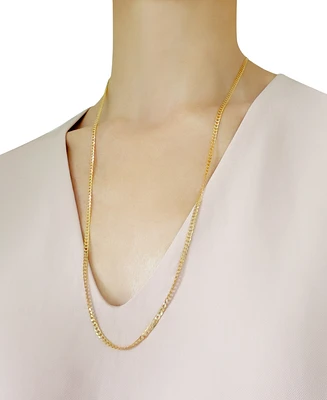 28" Two-Tone Open Curb Link Chain Necklace (3-1/6mm) in Solid 14k Gold & White Gold