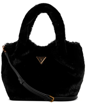 Guess Samia Faux-Fur Small Tote