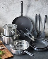 GreenPan X Bobby Flay Stainless Steel Uncoated Nonstick 12-Piece Cookware Set