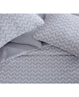 Kate Aurora Dorm Accents Preston Herringbone 7 Piece Bed in a Bag Comforter and Sheet Set , Gray - King