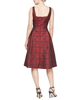 Alex Evenings Women's Square-Neck Jacquard Fit & Flare Dress