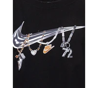 Nike Little Girls Swoosh Charm Graphic Short-Sleeve Cotton T-Shirt