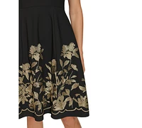 Calvin Klein Women's Sleeveless Printed Midi Dress