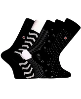 Love Sock Company Men's Luxury Cotton Mid-Calf Patterned Dress Socks with Seamless Toe. London Bundle Sock, Pack Of 5