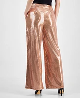 I.n.c. International Concepts Women's Sequined Wide-Leg Pants, Exclusively at Macy's