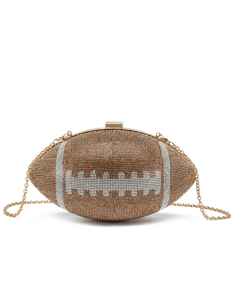 Like Dreams Touch Down Rhinestone Football Evening Crossbody Bag