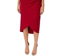 Adrianna Papell Women's Beaded Crepe Faux-Wrap Dress