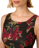 Adrianna Papell Women's Floral Jacquard Fit & Flare Dress