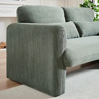 Modern Corduroy Loveseat Sofa with Pillows and Support