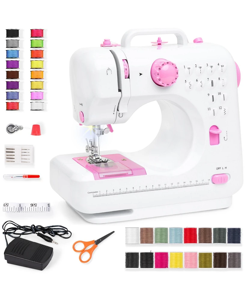 Best Choice Products 6V Portable Sewing Machine, 42-Piece Beginners Kit w/ 12 Stitch Patterns