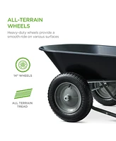 Best Choice Products Dual-Wheel Home Wheelbarrow Yard Garden Cart for Lawn, Construction