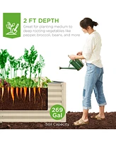 Best Choice Products 6x3x2ft Outdoor Metal Raised Garden Bed,Rectangle-Charcoal