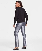 I.N.C. International Concepts Womens Embellished Crewneck Sweater Metallic Jeans Created For Macys