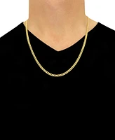 24" Two-Tone Open Curb Link Chain Necklace (3-5/8mm) in Solid 14k Gold & White Gold - Two