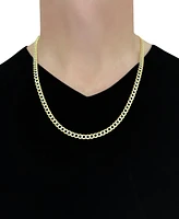 24" Two-Tone Open Curb Chain Necklace (5-3/4mm) in Solid 14k Gold & White Gold - Two