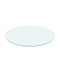 30 Inch Round Tempered Glass Table Top Clear Glass 1/4 Inch Thick Flat Polished Edge