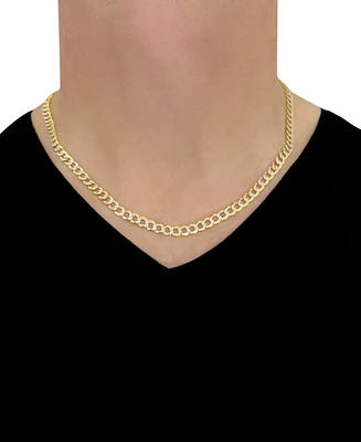 20" Two-Tone Open Curb Chain Necklace (5-3/4mm) in Solid 14k Gold & White Gold - Two