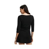 Cotton On Women's Bella 3/4 Sleeve Mini Dress