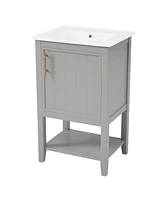 Slickblue 20-Inch Bathroom Vanity with Sink, Soft-Close Door, Storage Rack & Open Shelf