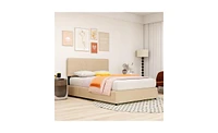 Slickblue Full Upholstered Platform Bed with Lifting Storage for Maximized Space