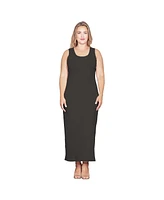 Standards & Practices Plus Sleeveless Rib-Knit Maxi Dress