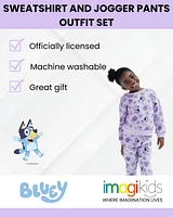 Bluey Toddler Girls Fleece Sweatshirt and Jogger Pants Outfit Set to