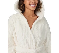 Cuddl Duds Women's Hooded Long-Sleeve Wrap Robe