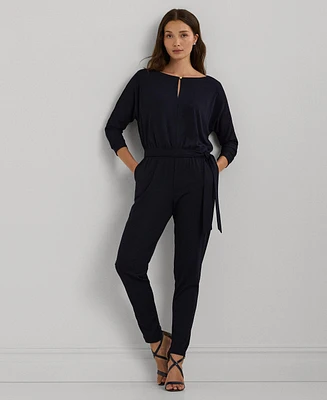 Lauren Ralph Women's Belted Jersey Dolman-Sleeve Jumpsuit