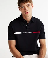 Tommy Hilfiger Men's Short Sleeve Embroidered Chest Stripe Polo Shirt