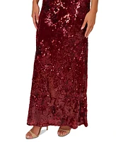 Adrianna Papell Women's Square-Neck Sequin Gown