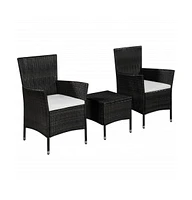 vidaXL 3 Piece Bistro Set Poly Rattan