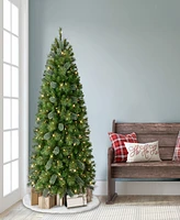 Puleo 6.5' Pre-Lit Slim Teton Pine Artificial Christmas Tree