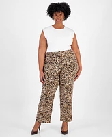 Jm Collection Plus Impression Knit Pants, Created for Macy's