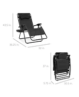 Best Choice Products Oversized Zero Gravity Chair, Folding Outdoor Patio Lounge Recliner w/ Cup Holder