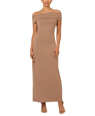 Adrianna by Papell Women's Off-The-Shoulder Midi Sheath Dress